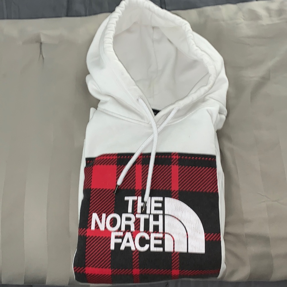 The North Face | Mens Full Logo Hoodie White, Black & Red - FREE SHIPPING!